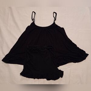 Secret Treasures Black Sleep Cami and Ruffle Shorts Set